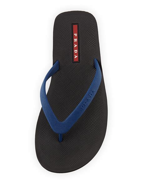 prada blue flip flops